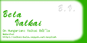 bela valkai business card